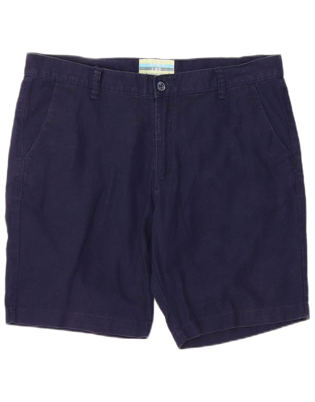 Vintage Chino Shorts til mænd IT 50 Large W36 Navy Blue Linen
