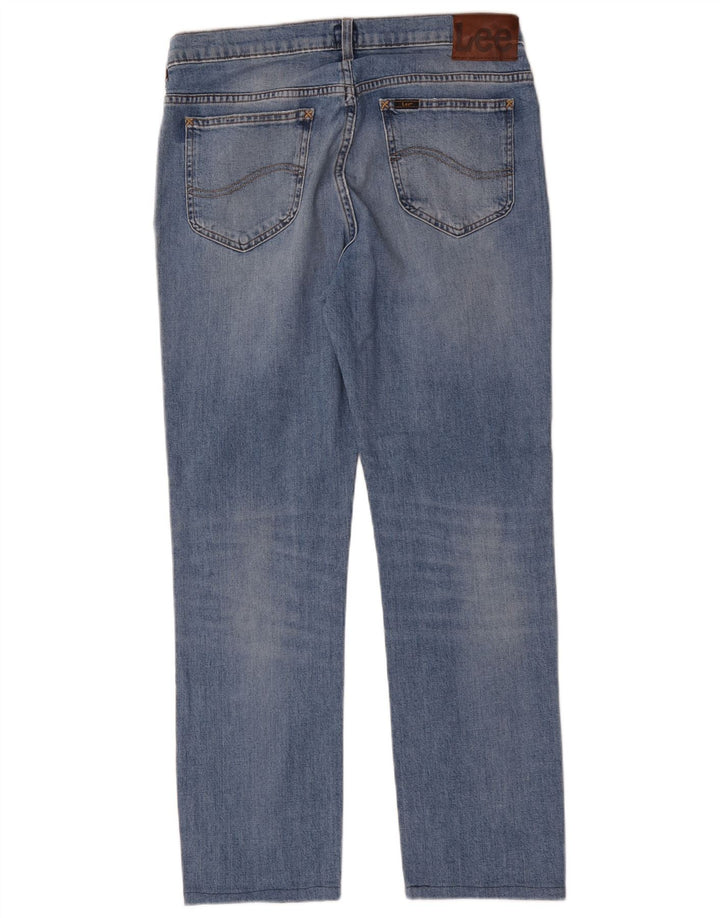 Lee Herre Rider Straight Jeans W34 L28 Blå Bomuld