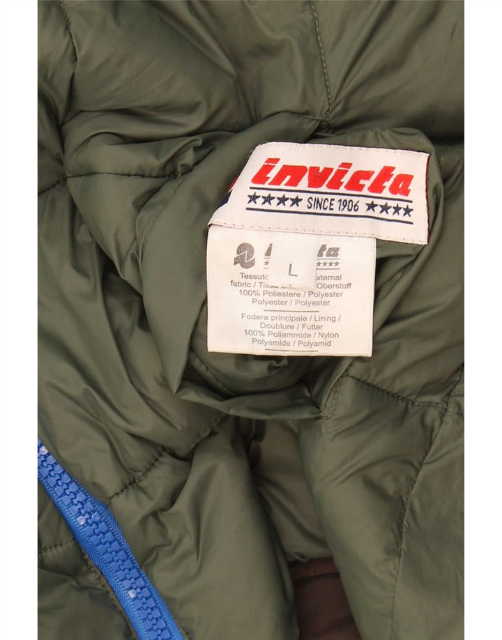 Invicta Herre Hætte Vendbar Polstret Jakke UK 40 Stor Brun Polyester