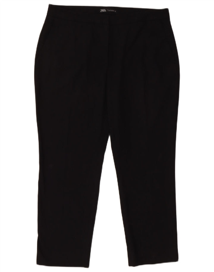 Zara Dame Cropped Trousers EU 44 XL W34 L26 Sort