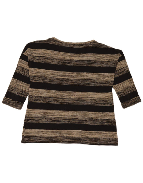 Marks & Spencer Dame Oversized Top 3/4 ærmer UK 10 Small Grå Stribet
