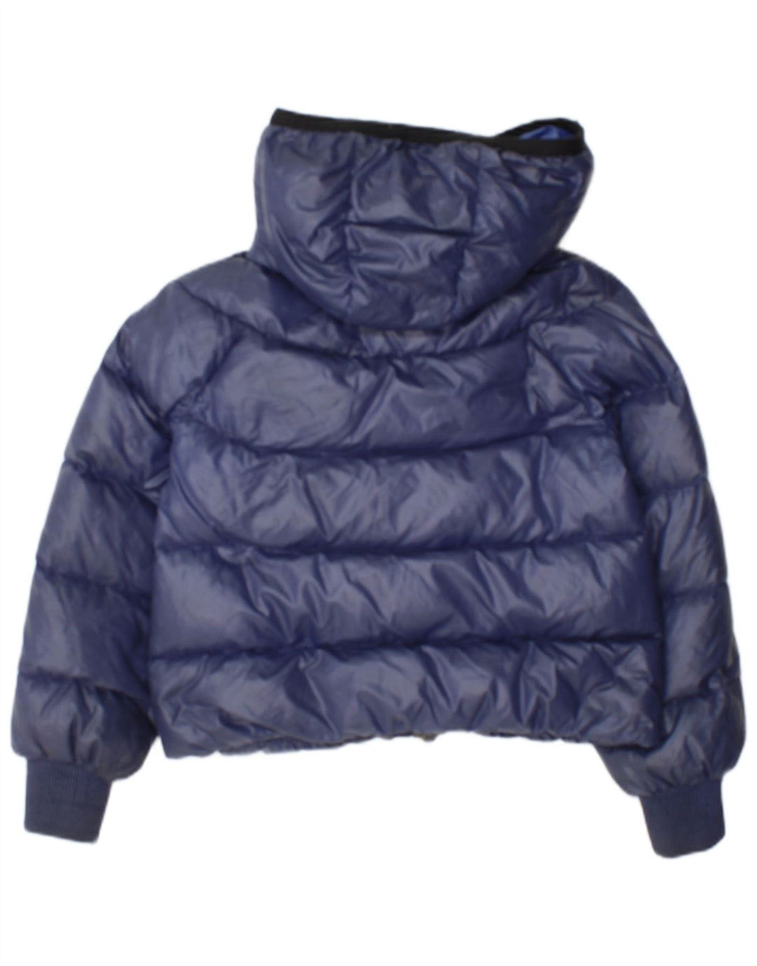 Moncler Girls Crop Hætte polstret jakke 11-12 år blå polyamid