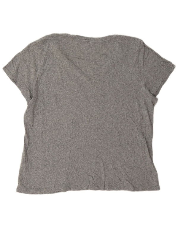 Tommy Hilfiger Dame Relaxed Fit Grafisk T-Shirt Top UK 18 XL Grå Flecked