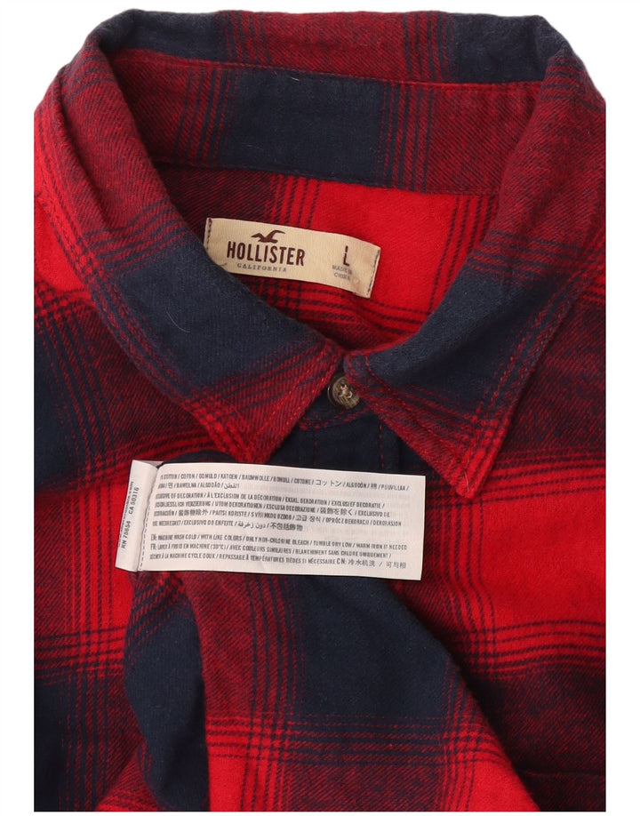 Hollister Herre flannelskjorte Stor marineblå ternet bomuld