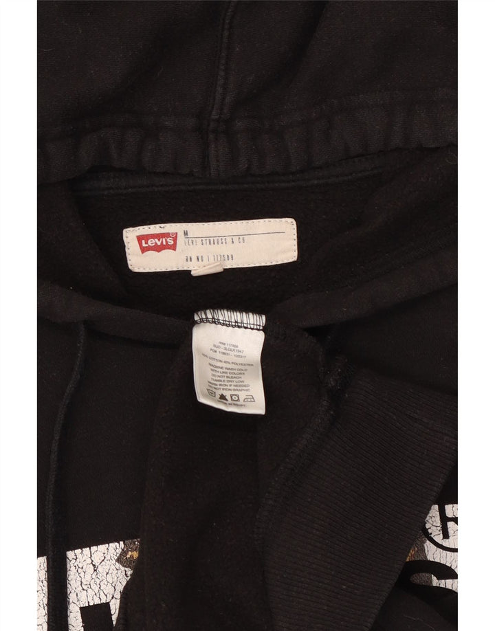 Levi's Grafisk hættetrøje til kvinder UK 14 Medium Sort bomuld