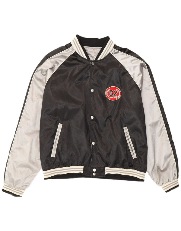 Vintage Mens Graphic Reversible Jacket IT 54 2XL Black Colourblock