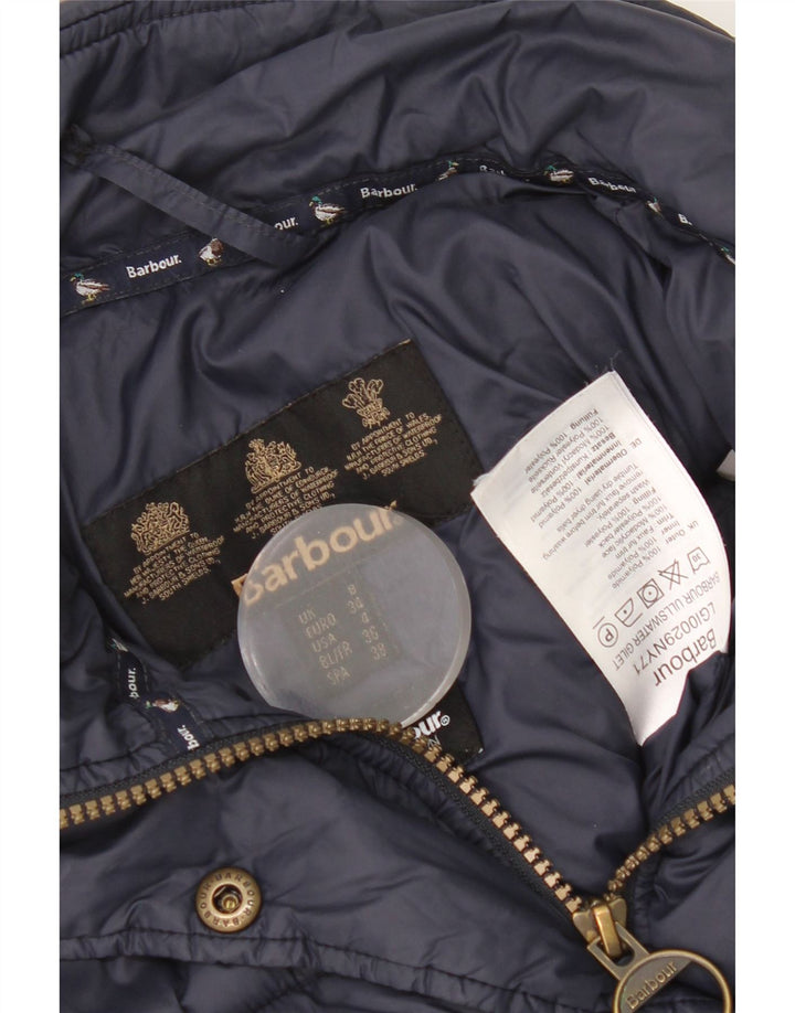 Barbour Womens Polstret Gilet UK 8 Small Navy Blue Polyamide