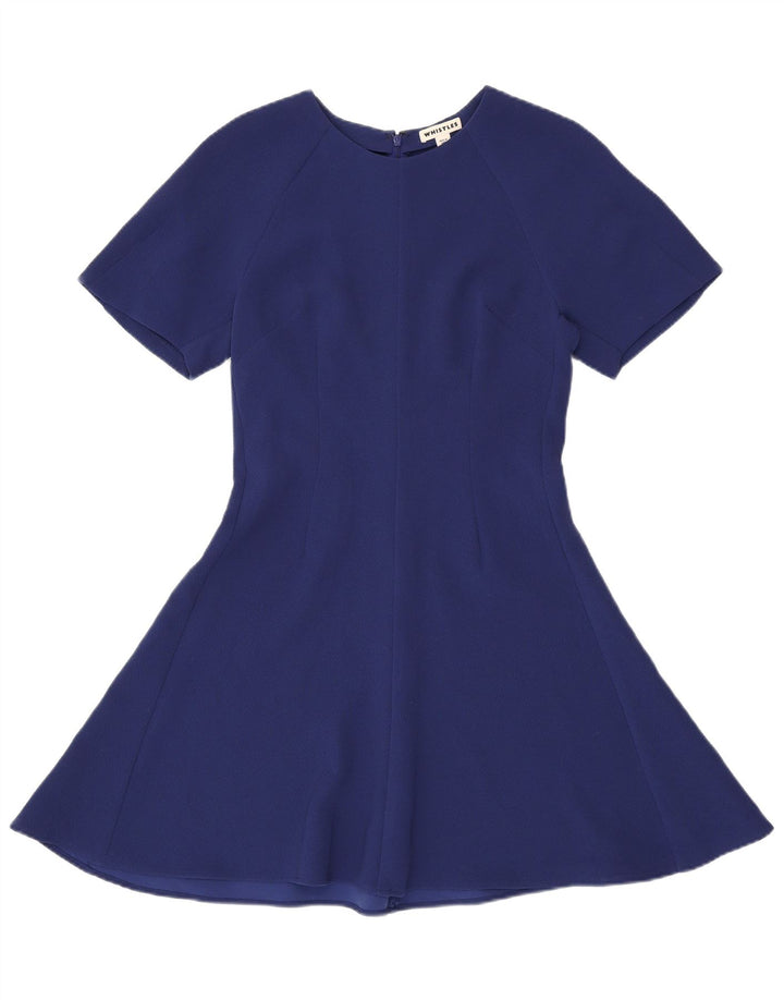WHISTLES Dame A-Line Kjole UK 12 Medium Navy Blue Polyester