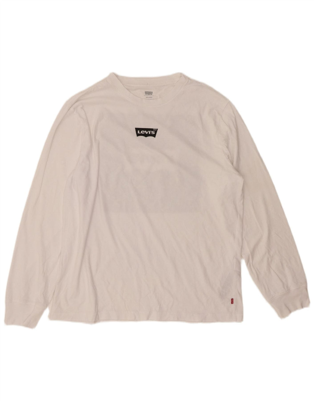 LEVI'S Herre afslappet grafisk top Langærmet medium hvid bomuld