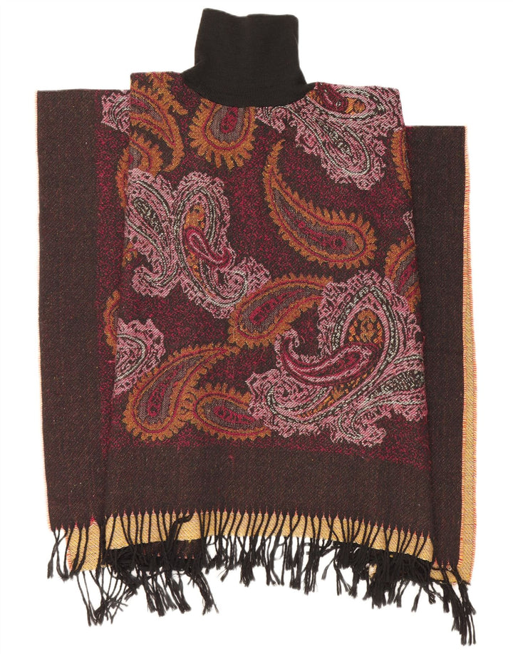 Vintage Dame Poncho Jumper One Size Brun Paisley