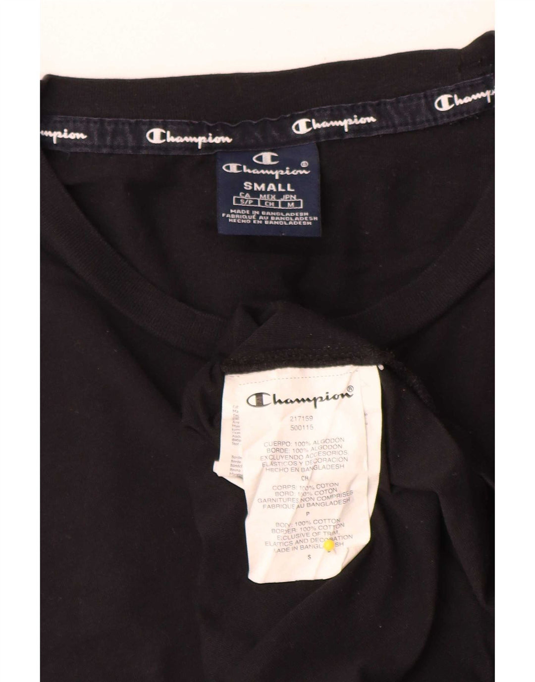 Champion herre T-shirt top lille sort bomuld
