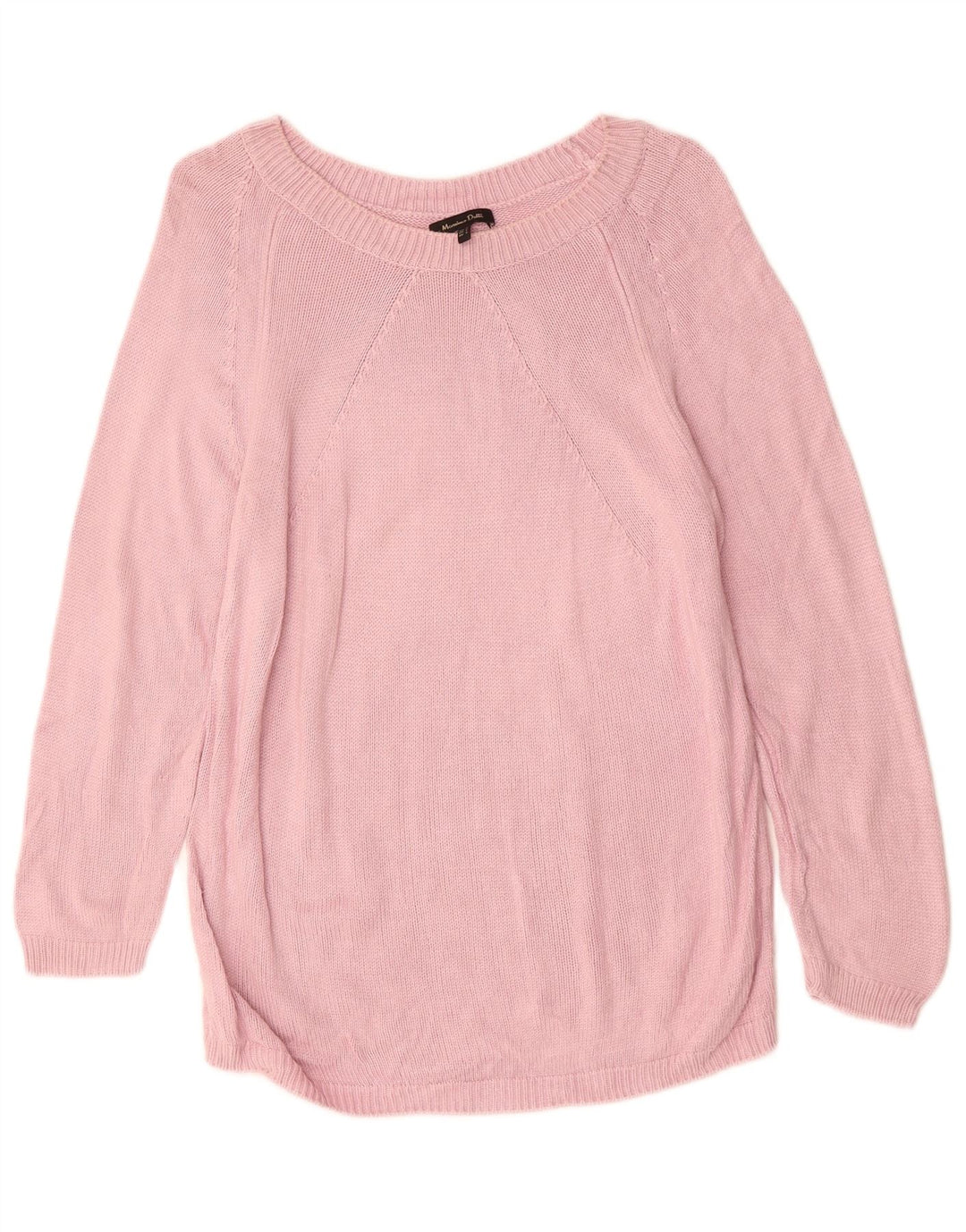 MASSIMO DUTTI Dame Boat Neck Jumper Sweater UK 14 Large Pink
