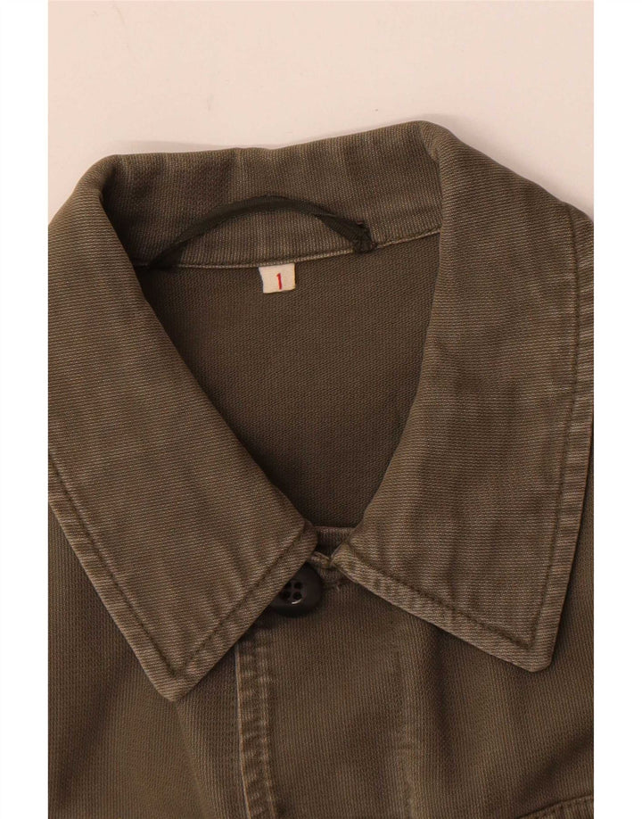 Vintage Militærskjorte til kvinder UK 10 Small Khaki