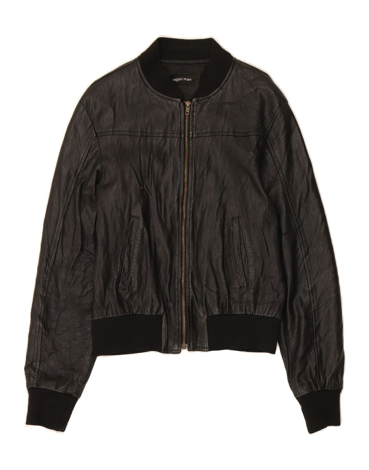 XAGON Mens Leather Jacket UK 34 XS Black Leather Vintage Xagon and Second-Hand Xagon from Messina Hembry 