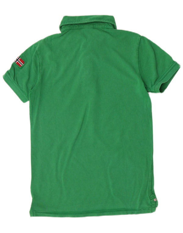 Napapijri Boys Geographic Polo Shirt 13-14 år Grøn Bomuld