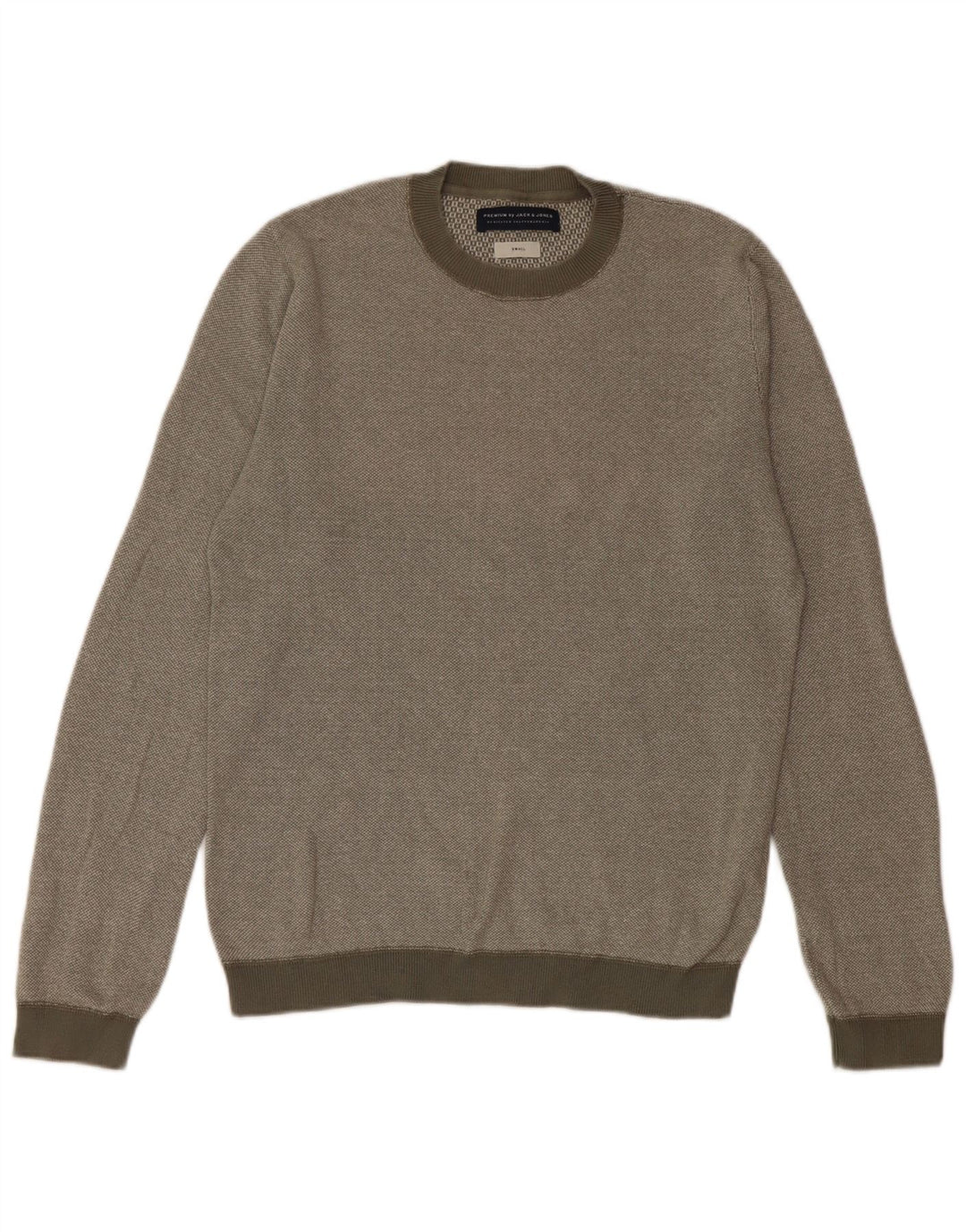 Jack & Jones Herre sweater med rund hals, lille Khaki Bomuld