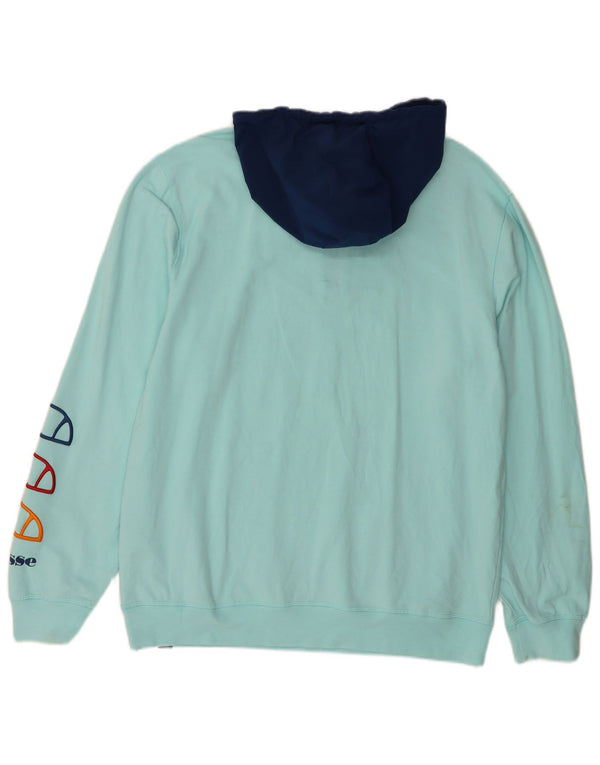ELLESSE Grafisk hættetrøje til mænd XL Turkis Colourblock Bomuld
