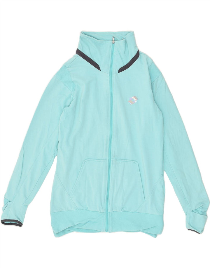 LOTTO Womens Tracksuit Top Jacket UK 10 Small Turquoise Cotton Vintage Lotto and Second-Hand Lotto from Messina Hembry 