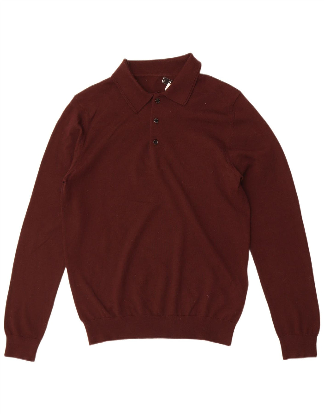 Reiss Herre Polo Neck Jumper Sweater Medium Maroon Merino Wool
