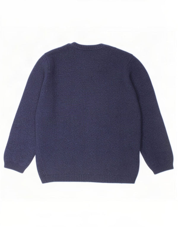 Benetton Boys grafisk sweater med rund hals 2-3 år marineblå uld