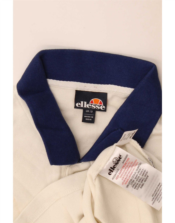 Ellesse Herre Polo Shirt Small Off White Bomuld