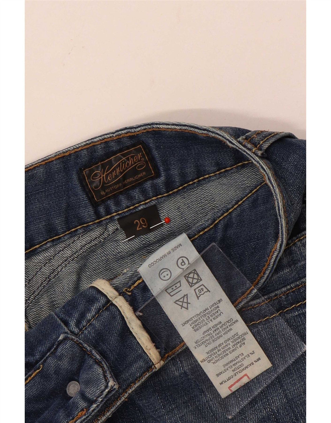 Herrlicher Dame Lavtalje Mini Denim Nederdel W29 Medium Blue Bomuld