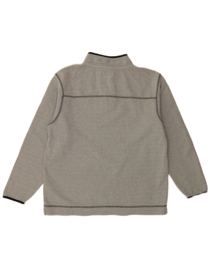 Weird Fish Herre Zip Neck Sweatshirt Jumper Stor Grå Bomuld