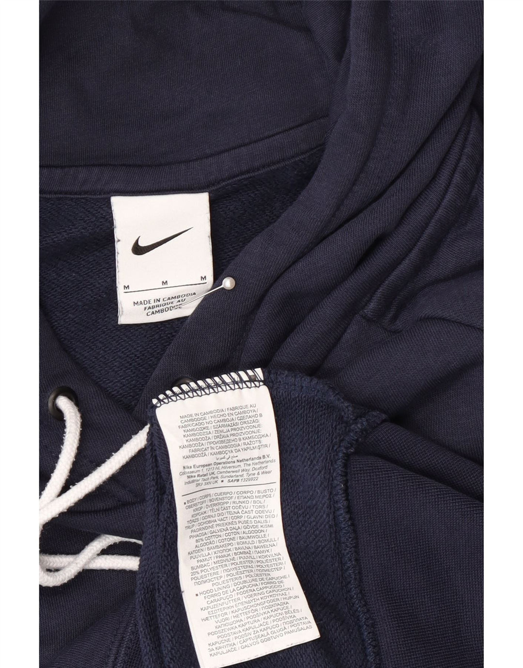 Nike Dame Hættetrøje UK 14 Medium Navyblå Bomuld
