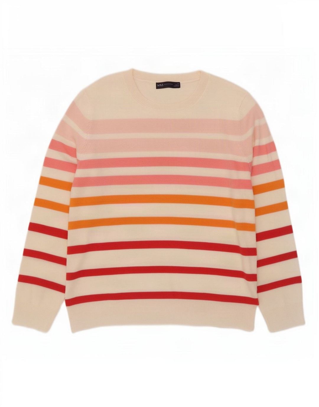 Marks & Spencer Dame Boat Neck Jumper Sweater UK 14 Large Multicolor