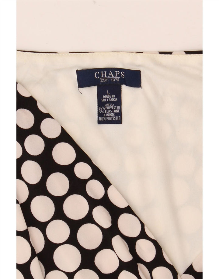 CHAPS ærmeløs maxikjole til kvinder UK 14 Stor sort plettet polyester