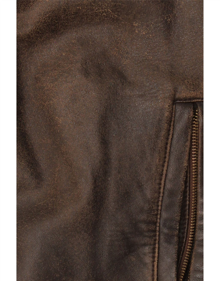 KARTEL Mens Leather Jacket UK 40 Large Brown Leather Vintage Kartel and Second-Hand Kartel from Messina Hembry 