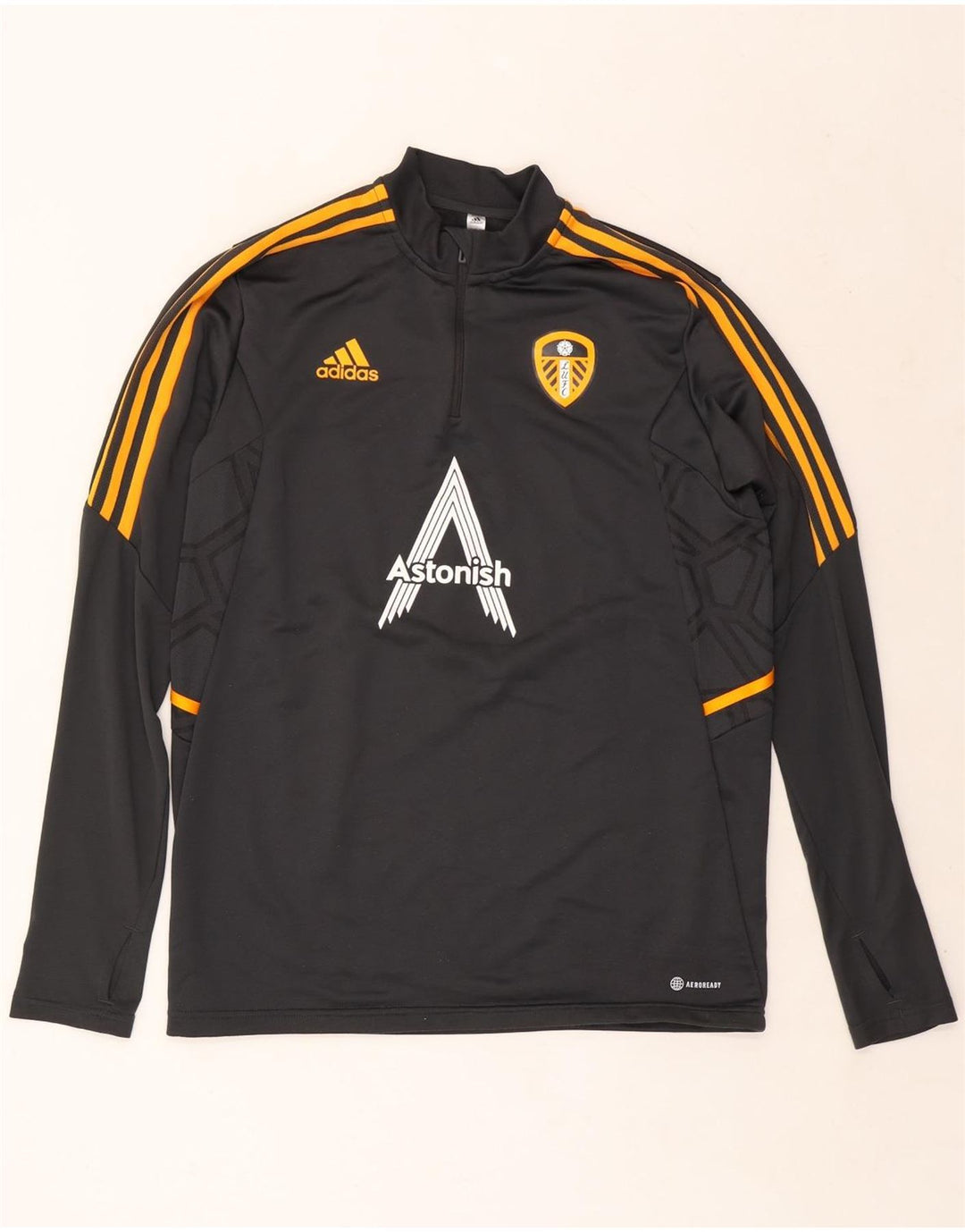 Adidas Herre Leeds United FC Grafisk Pullover Træningsdragt Top Stor Grå
