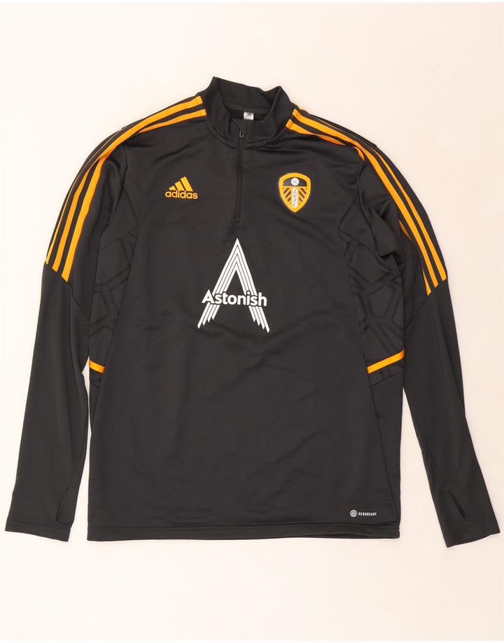 Adidas Herre Leeds United FC Grafisk Pullover Træningsdragt Top Stor Grå