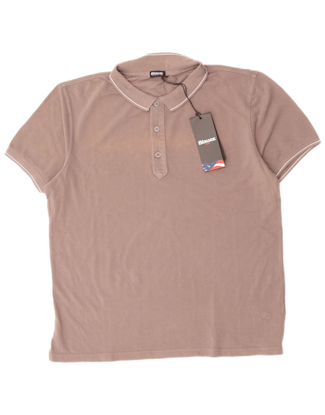 BLAUER Poloshirt til mænd XL Grå Bomuld