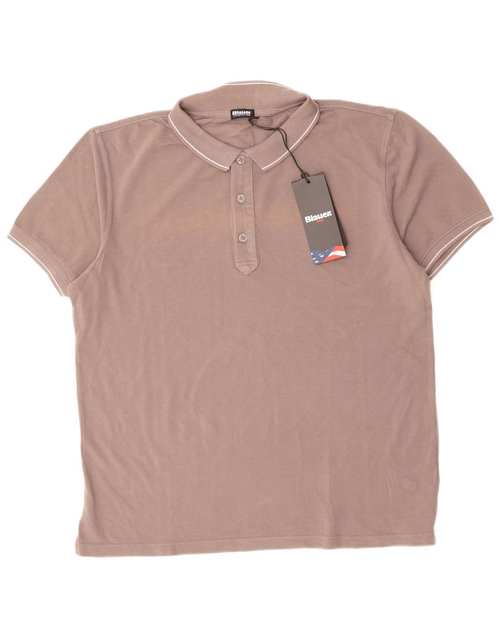 BLAUER Poloshirt til mænd XL Grå Bomuld