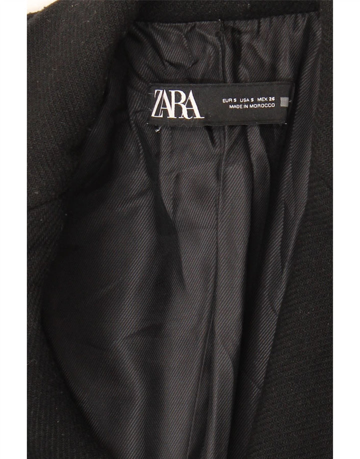 Zara Dame Overfrakke UK 10 Lille Sort