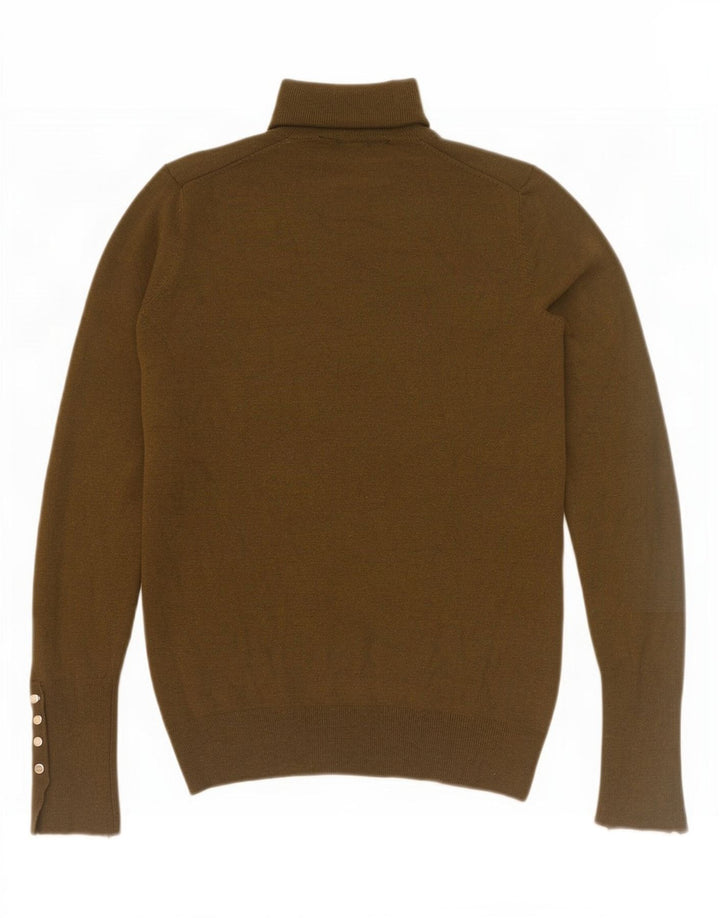 Zara Dame Rullehals Sweater UK 10 Small Khaki