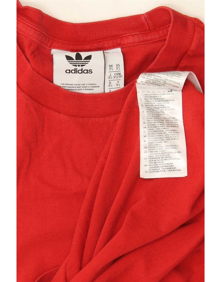 Adidas Herre T-Shirt Top XS Rød Bomuld