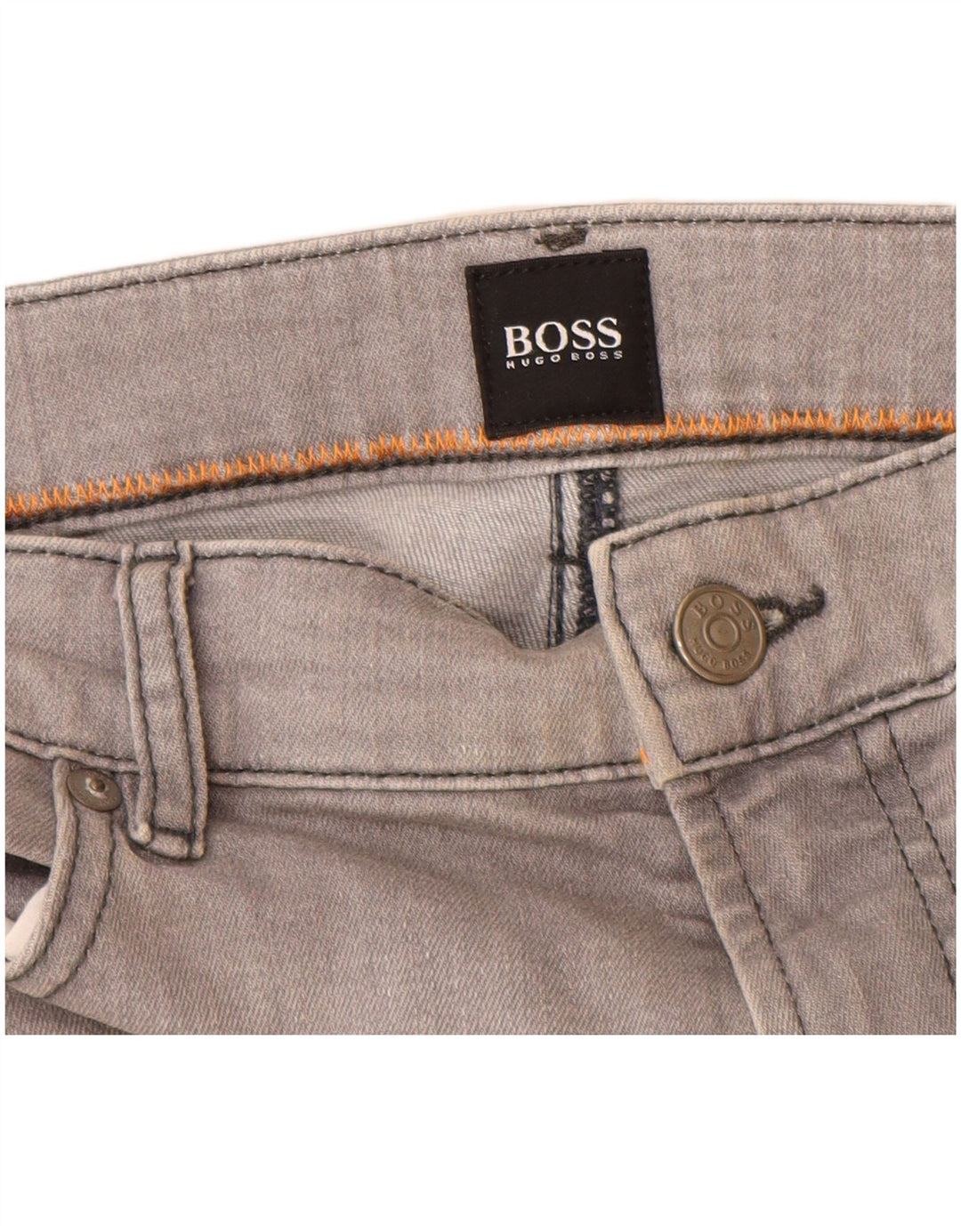 Hugo Boss Straight Jeans til mænd W36 L30 Grå bomuld
