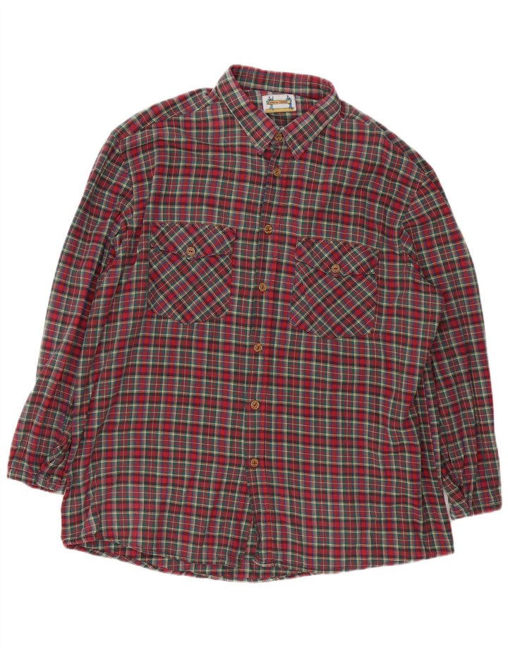 Vintage flannelskjorte til mænd XL rød ternet