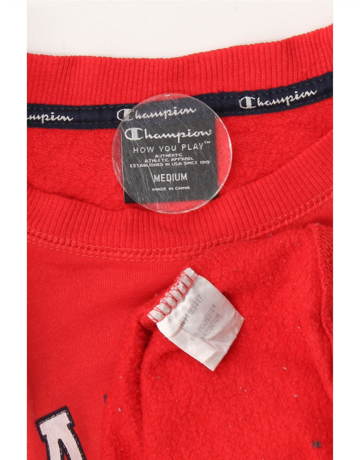 Champion Herre Grafisk Sweatshirt Jumper Medium Rød Polyester