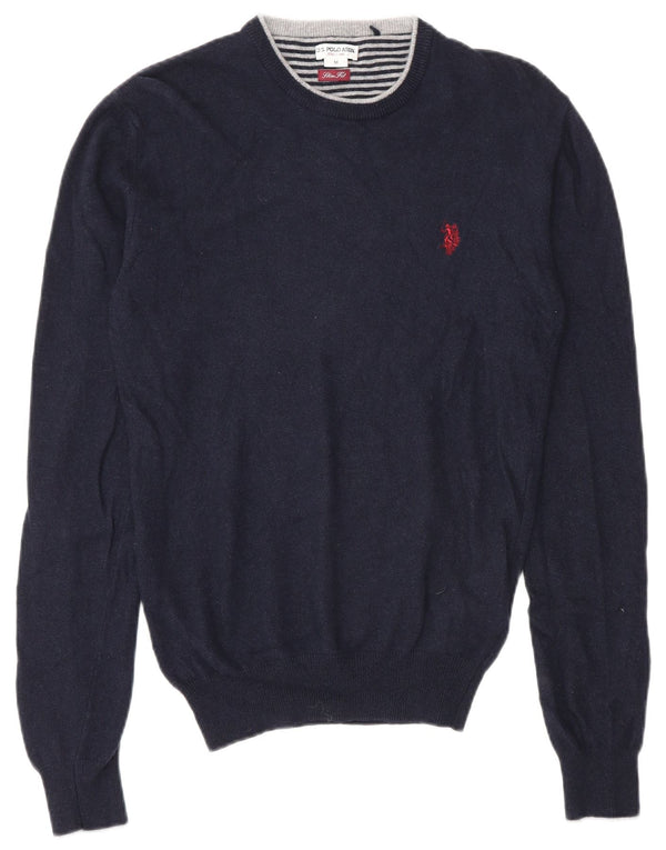 U.S. Polo Assn. Herre Slim Fit Crew Neck sweater Medium Navy Blue