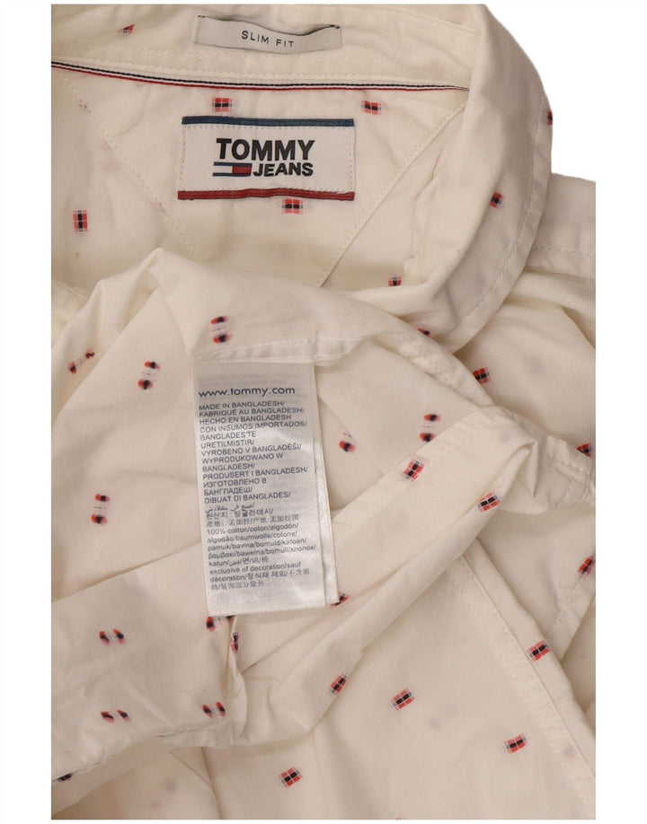 Tommy Hilfiger Herre kortærmet Slim Fit skjorte Medium hvid bomuld
