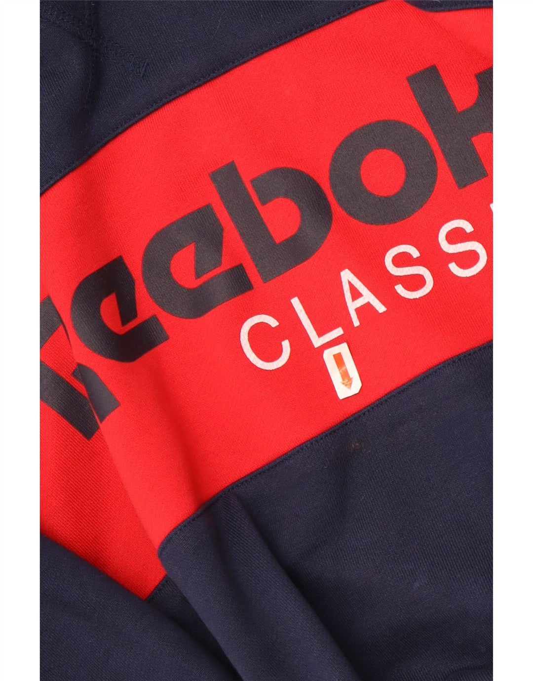 Reebok Herre grafisk sweatshirt Jumper Large Navyblå Colourblock Bomuld