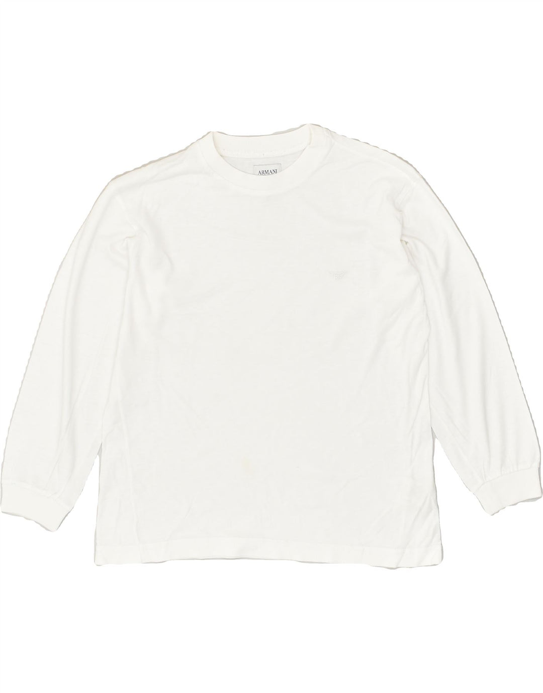 ARMANI Boys Top Long Sleeve 13-14 Years White Cotton | Vintage Armani | Thrift | Second-Hand Armani | Used Clothing | Messina Hembry 