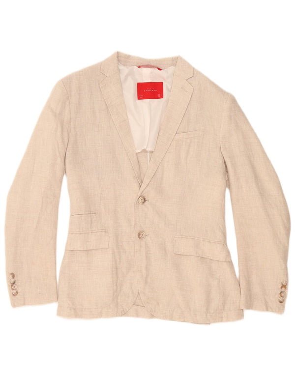 Zara Herre 2-knaps blazerjakke EU 46 Small Beige