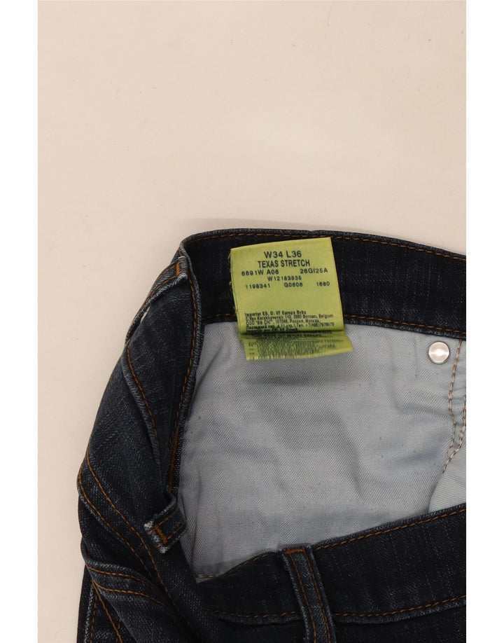 WRANGLER Herre Texas Stretch Straight Jeans W34 L31 Marineblå Bomuld