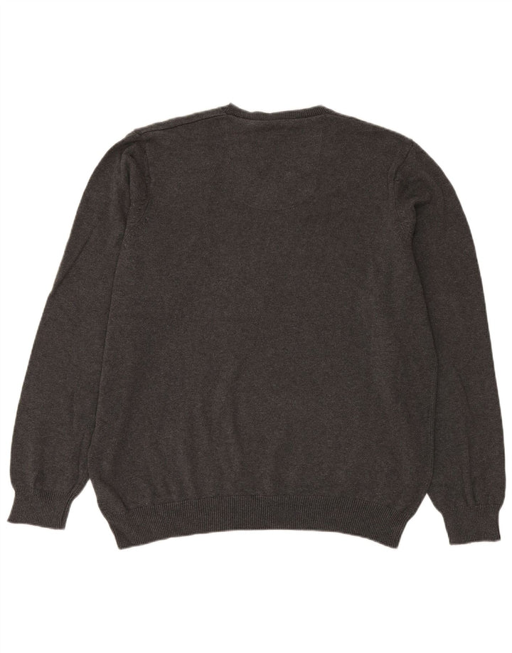 Marks & Spencer Herre Regular Fit V-hals sweater XL Grå Bomuld