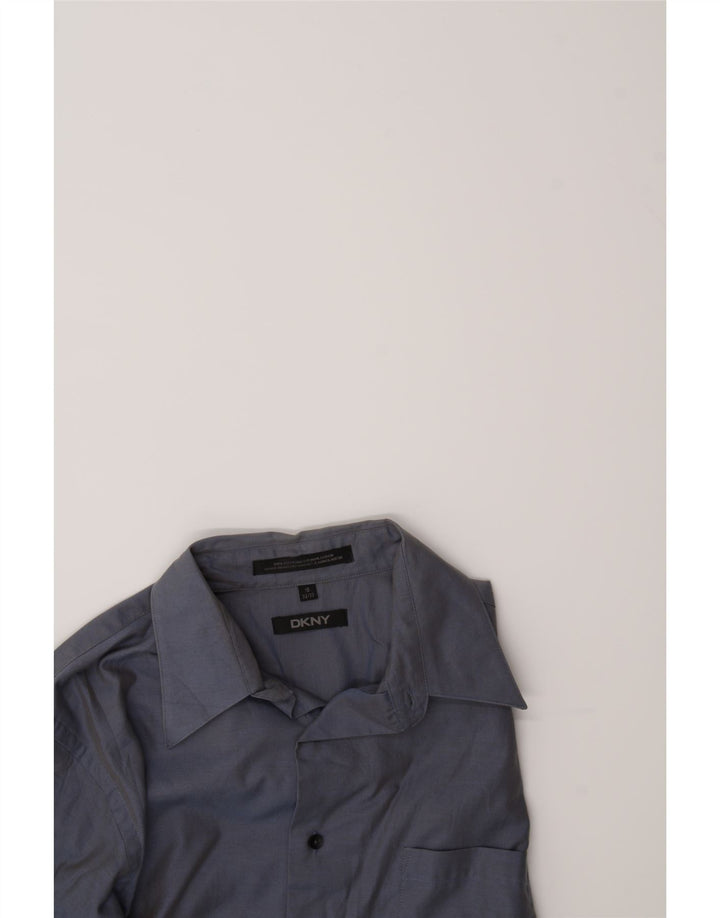 DKNY Mens Shirt Size 16 Large Navy Blue Vintage Dkny and Second-Hand Dkny from Messina Hembry 