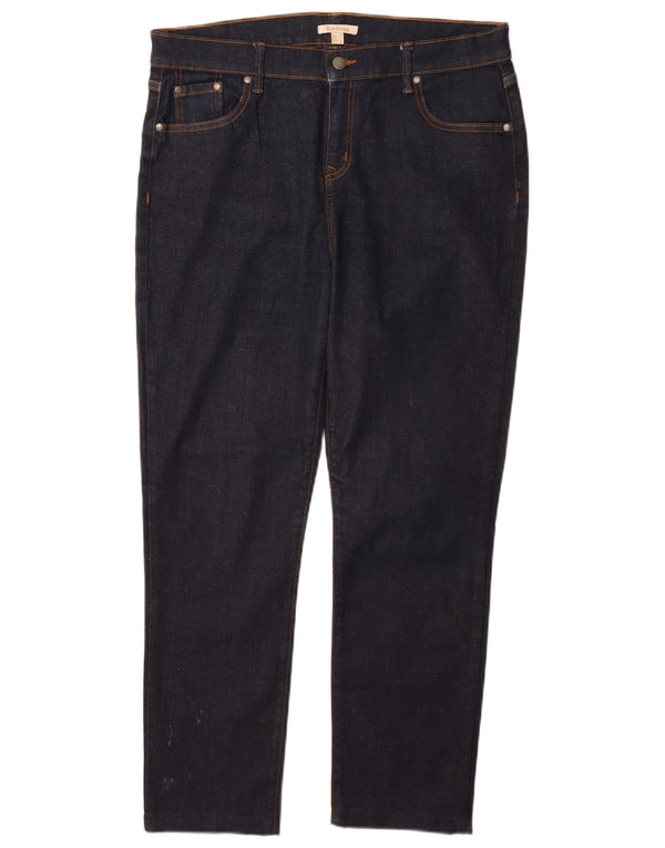 BARBOUR Dame Straight Jeans UK 18 XL W34 L28 Marineblå Bomuld